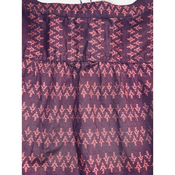 Duluth Trading Co Womens L Blouse 4 Pockets 3/4 Slv Maroon Rust Full Button EUC - Picture 7 of 14